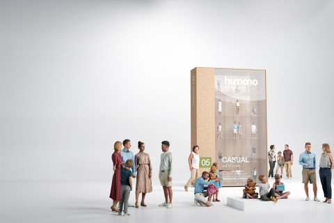 ノートPCケース docsh design 3D people humans Humano3D - Casual 3D people - vol.5 | FlyingArchitecture